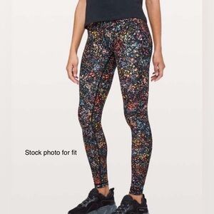 Lululemon Flowerescent Multi print Wunder Under tights